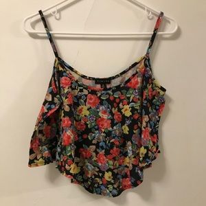 Timing Flowy Floral Crop Top Tank Top Women’s Med